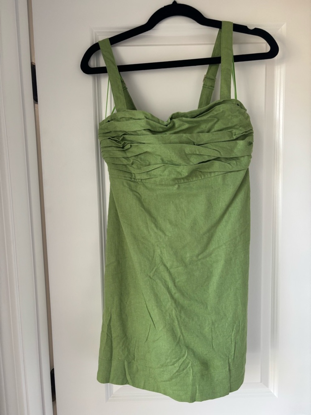 Abercrombie & Fitch Lime Green Ruched Strap Dress